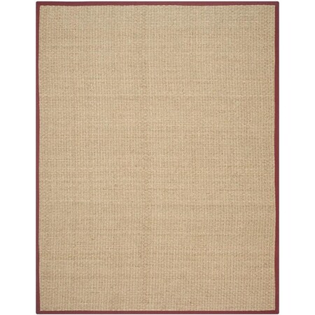 Safavieh 10 x 14 ft. Natural Fiber Power Loomed Rectangle Area Rug Natural & Red NF114D-10